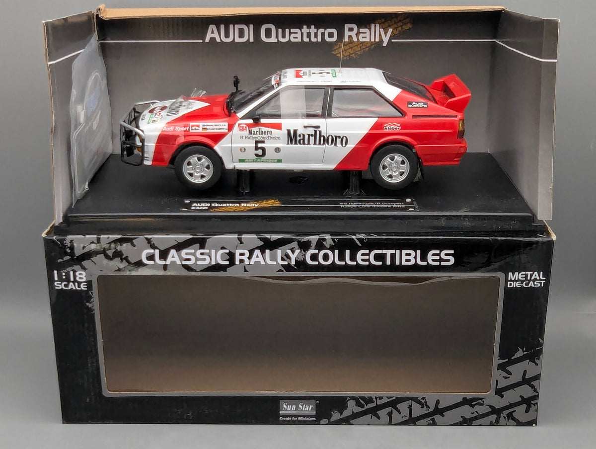 Modellautos 1:18 Sun Star 4221 Audi Quattro Rally Cote D'Ivoire 1982 #5 mit OVP