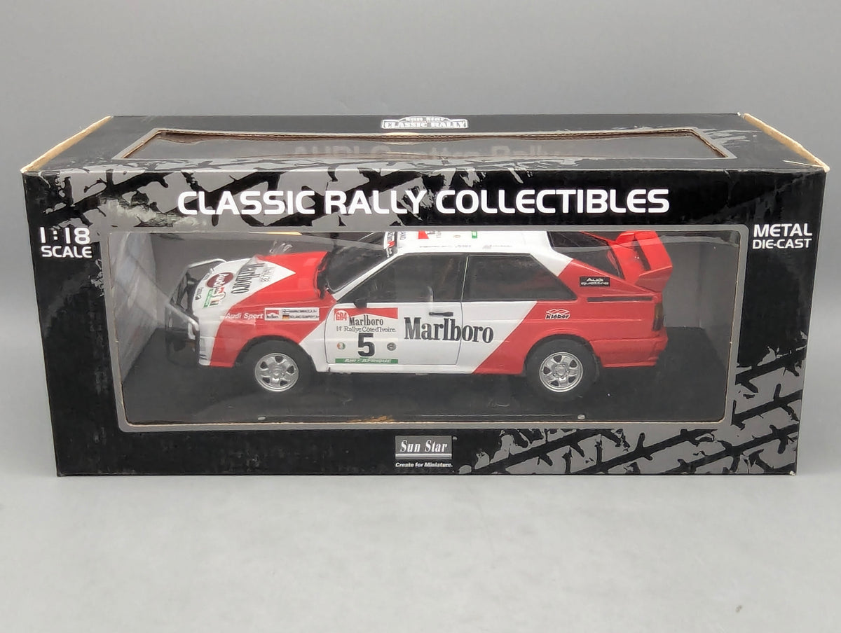 Modellautos 1:18 Sun Star 4221 Audi Quattro Rally Cote D'Ivoire 1982 #5 mit OVP