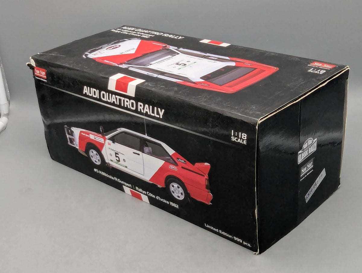 Modellautos 1:18 Sun Star 4221 Audi Quattro Rally Cote D'Ivoire 1982 #5 mit OVP