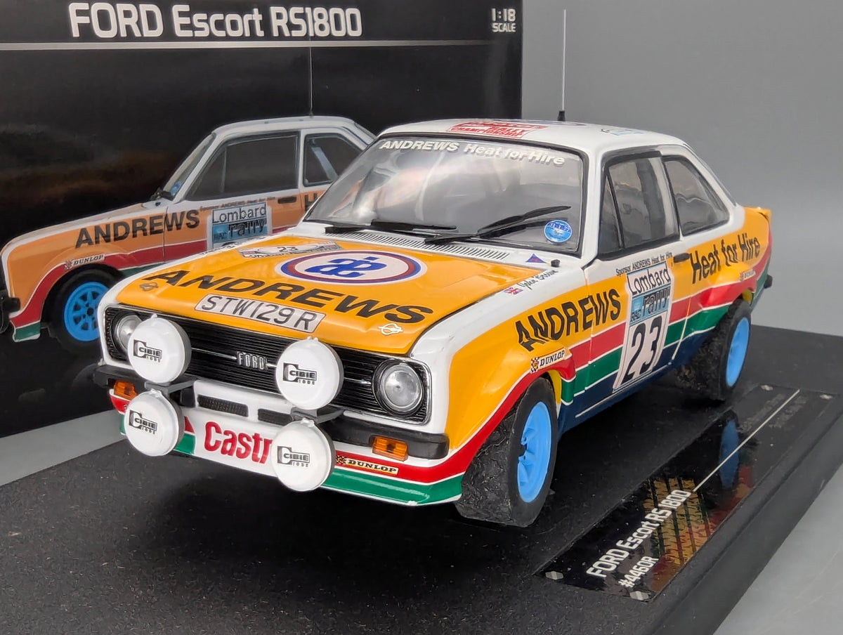 Modellautos 1:18 Sun Star 4460R Ford Escort RS 1800 Dritter RAC 1977 #23 mit OVP