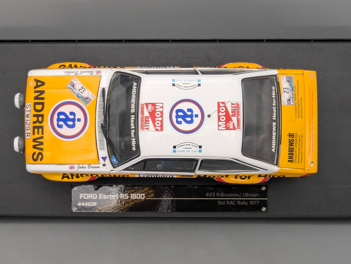 Modellautos 1:18 Sun Star 4460R Ford Escort RS 1800 Dritter RAC 1977 #23 mit OVP