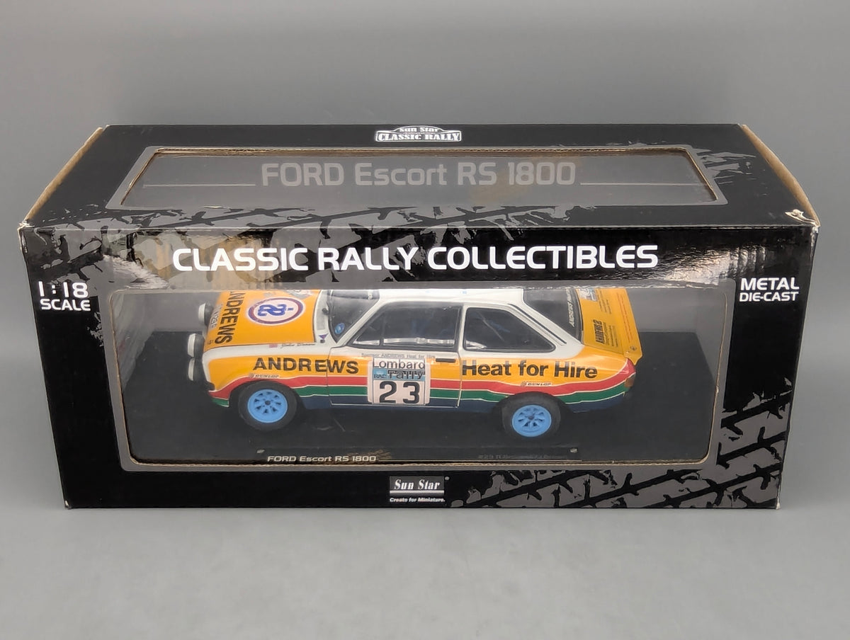 Modellautos 1:18 Sun Star 4460R Ford Escort RS 1800 Dritter RAC 1977 #23 mit OVP