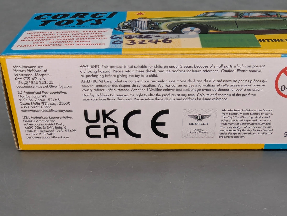 Modellautos 1:43 Corgi Toys Bentley Continental Sports S Replikat Zertifikat OVP