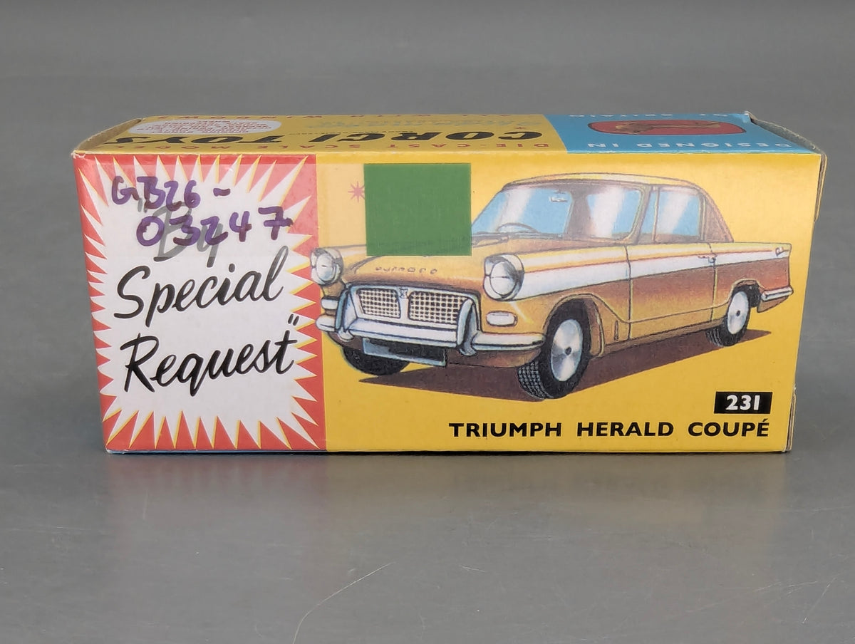 Modellautos 1:43 Corgi Toys 231 Triumph Herald Coupe Replikat Zertifikat OVP