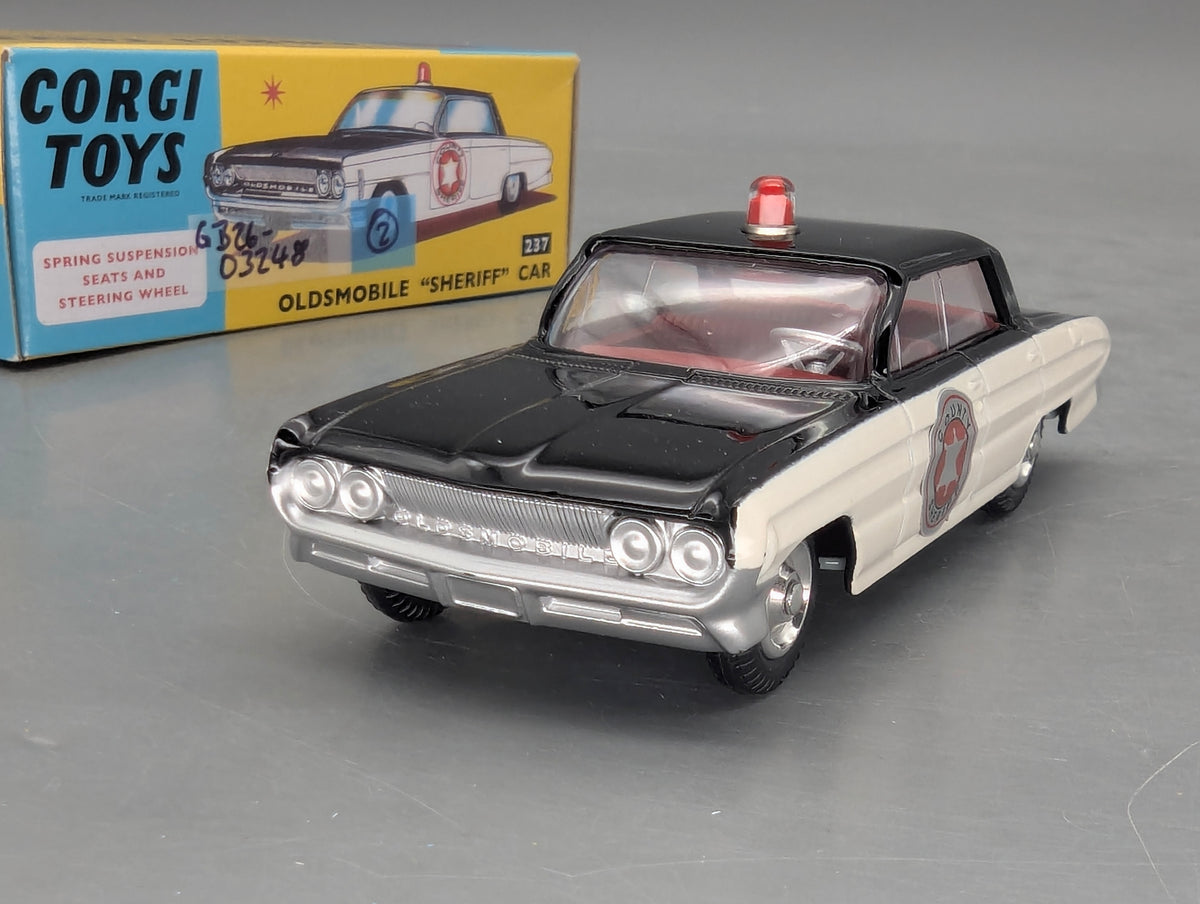 Modellautos 1:43 Corgi Toys 237 Oldsmobile Sheriff Car Replikat Zertifikat OVP
