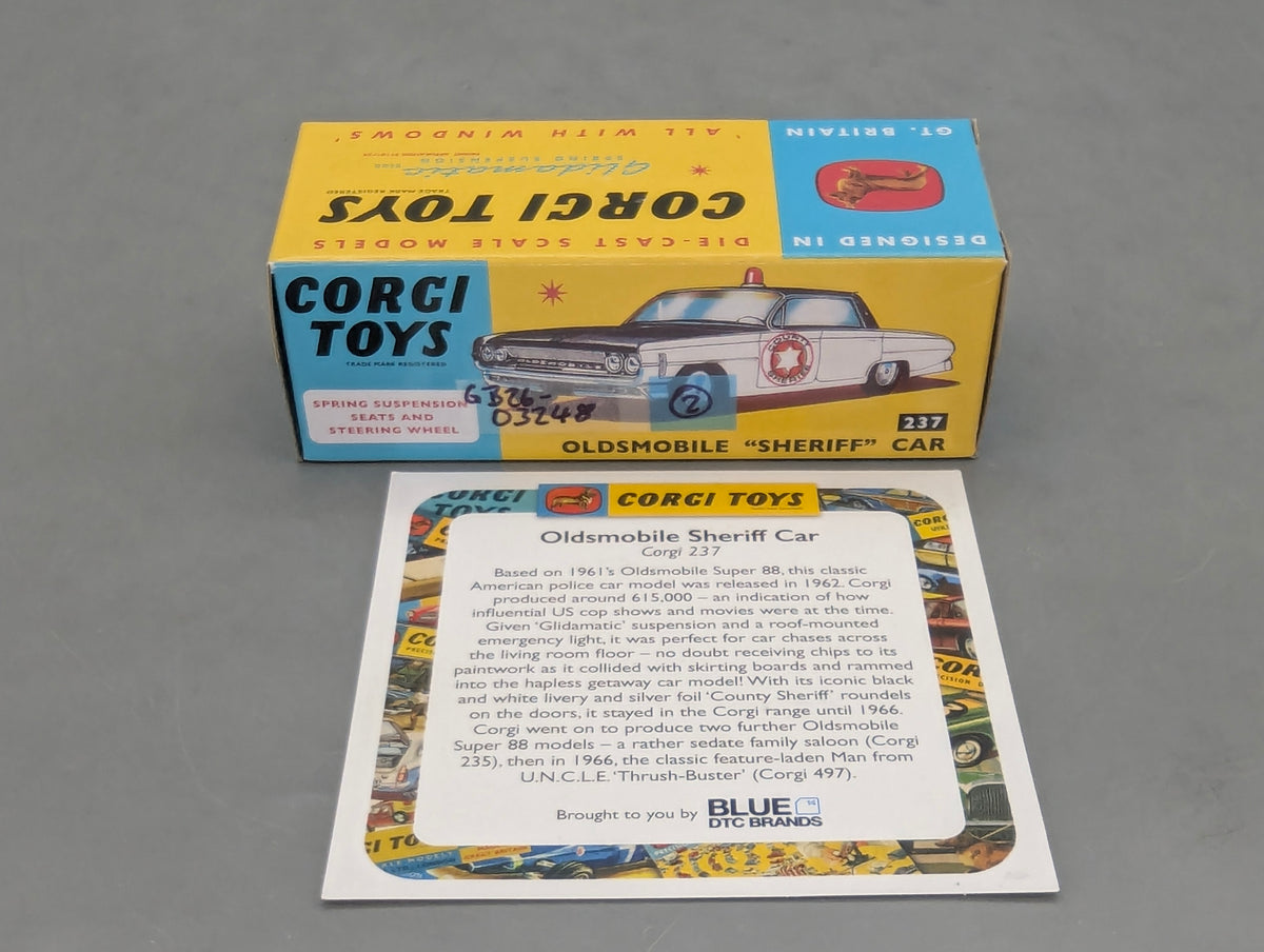 Modellautos 1:43 Corgi Toys 237 Oldsmobile Sheriff Car Replikat Zertifikat OVP