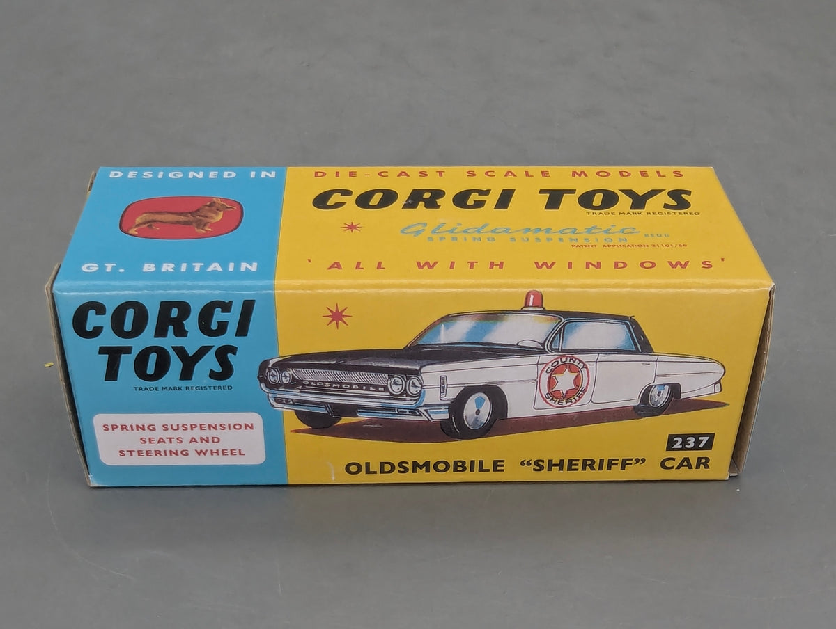 Modellautos 1:43 Corgi Toys 237 Oldsmobile Sheriff Car Replikat Zertifikat OVP