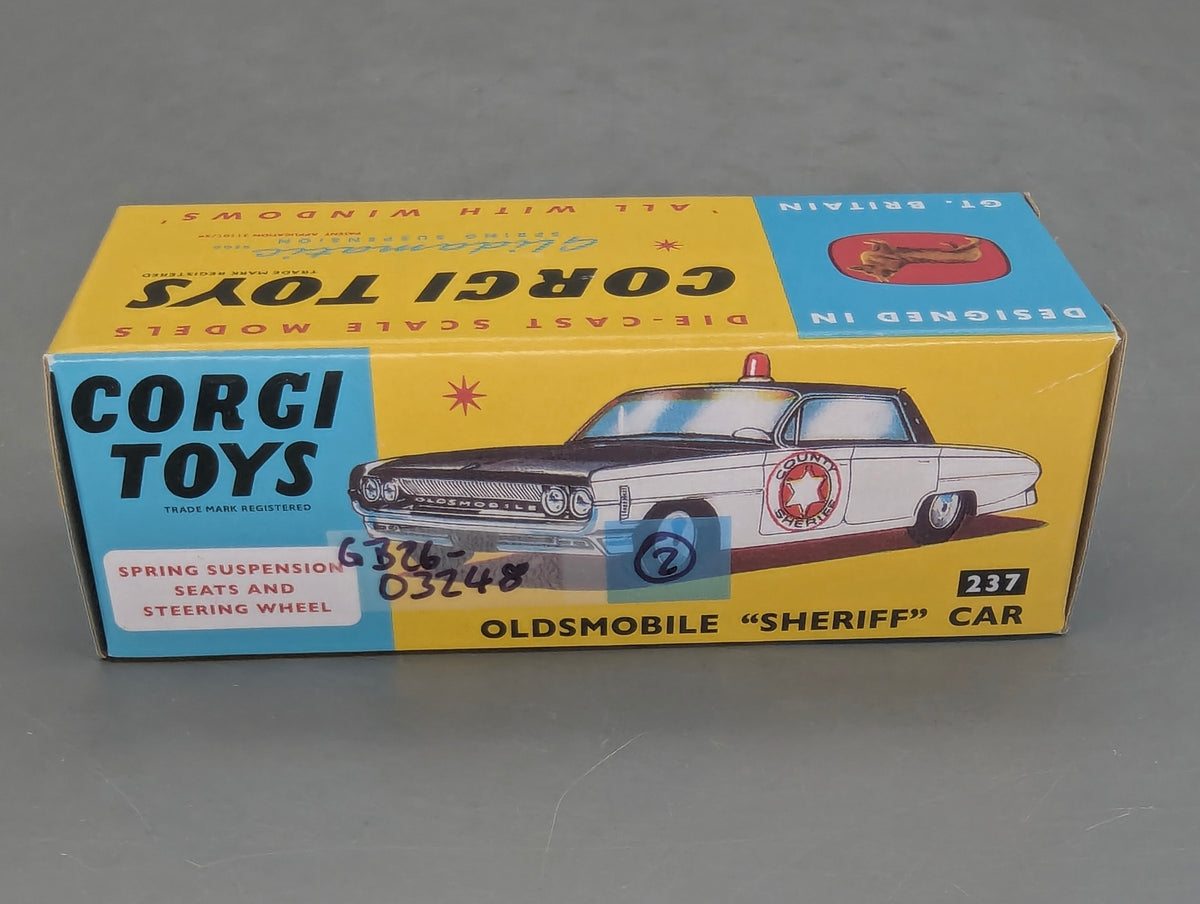 Modellautos 1:43 Corgi Toys 237 Oldsmobile Sheriff Car Replikat Zertifikat OVP