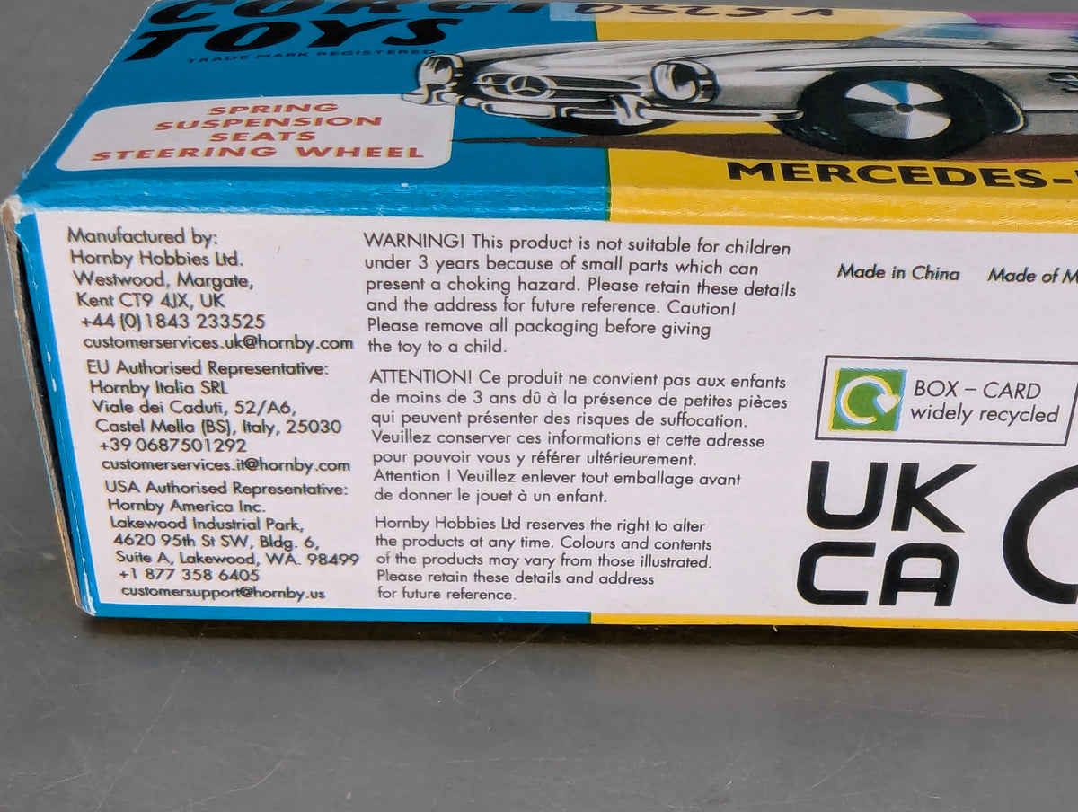 Modellautos 1:43 Corgi Toys 303S Mercedes 300SL Roadster Replikat Zertifikat OVP