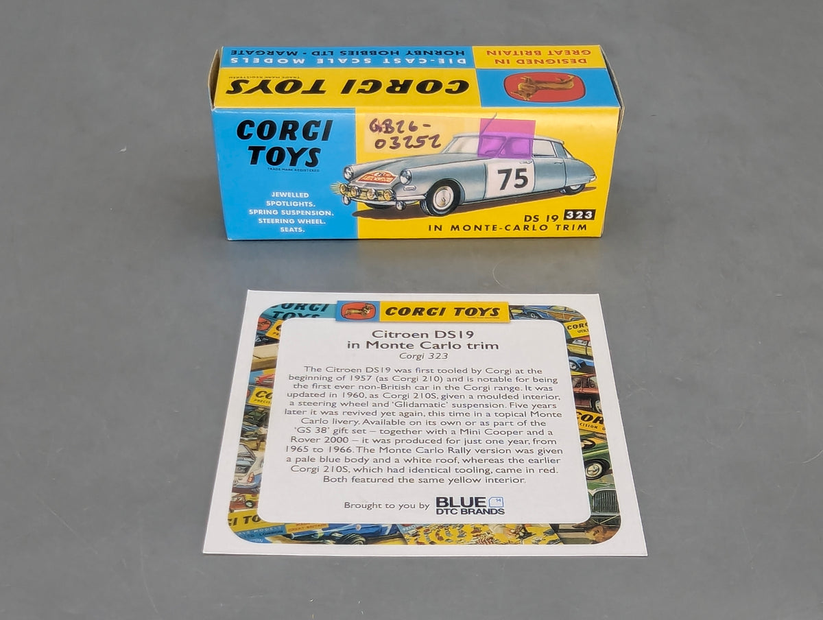 Modellautos 1:43 Corgi Toys 323 Citroen DS19 RMC 1965 Replikat Zertifikat OVP