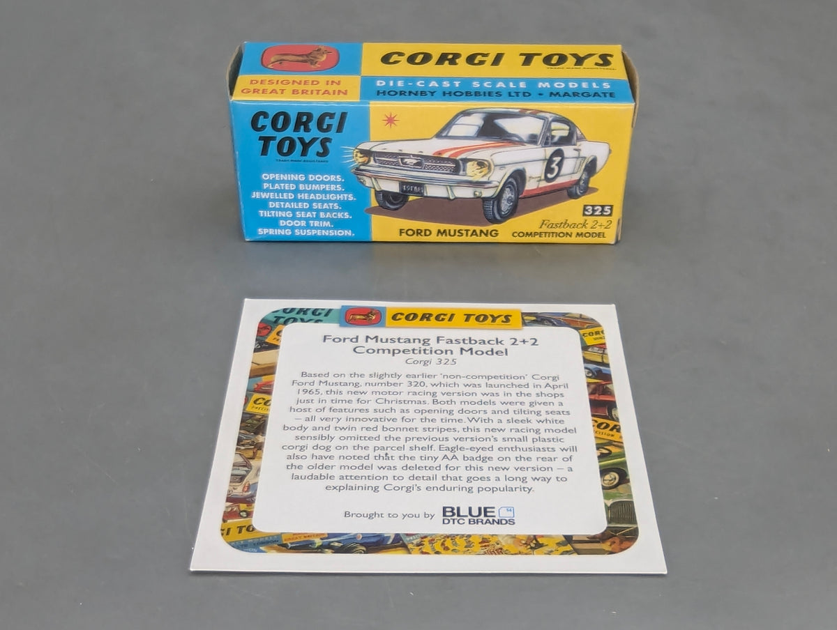 Modellautos 1:43 Corgi Toys 325 Ford Mustang Fastback Replikat Zertifikat OVP