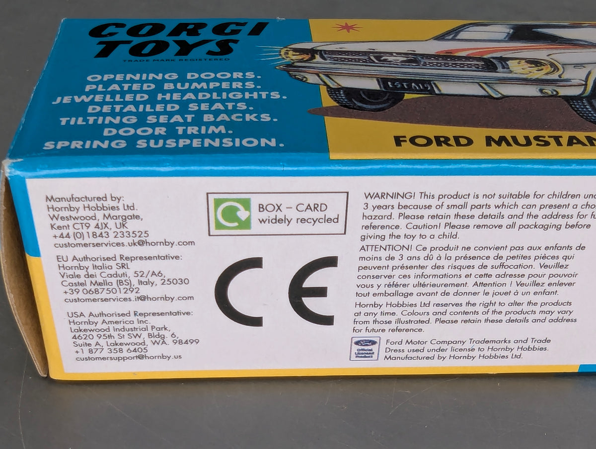 Modellautos 1:43 Corgi Toys 325 Ford Mustang Fastback Replikat Zertifikat OVP