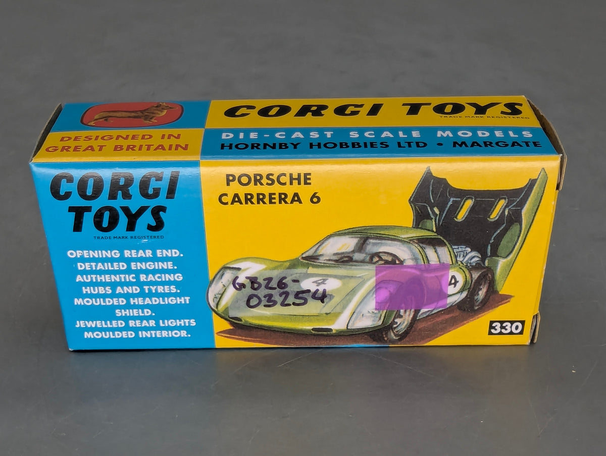 Modellautos 1:43 Corgi Toys 330 Porsche Carrera 6 Replikat Zertifikat OVP