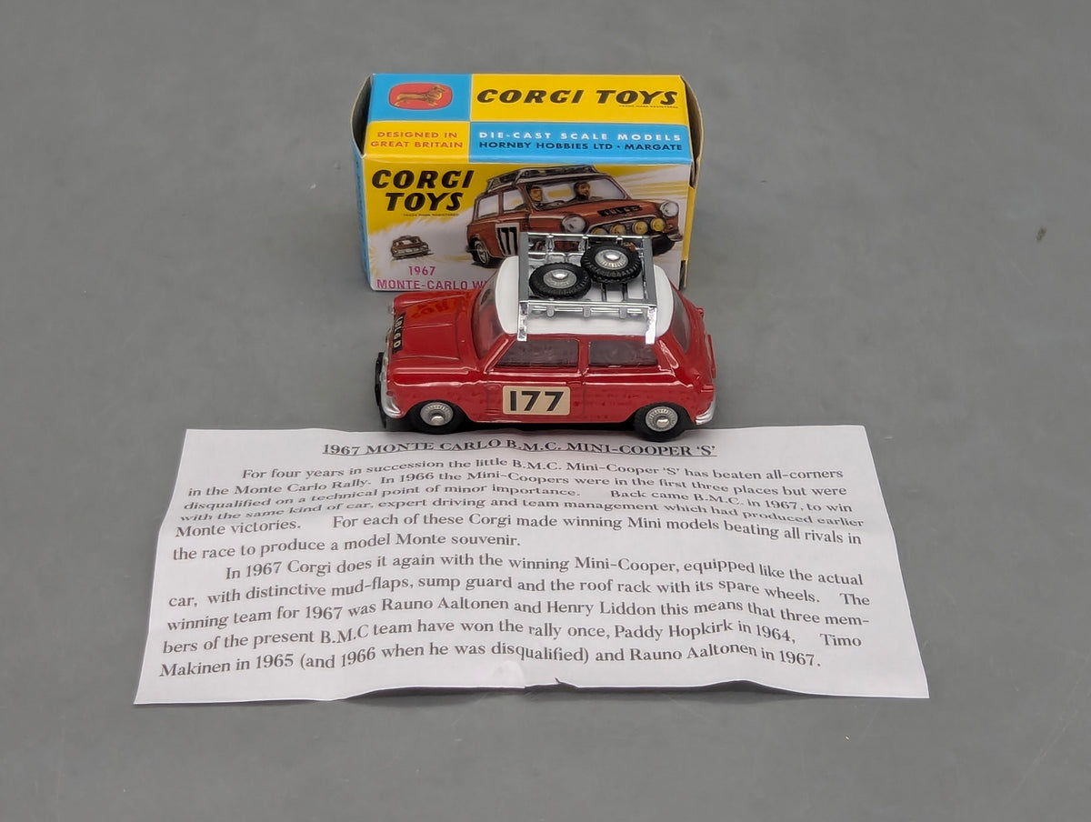 Modellautos 1:43 Corgi Toys 339 BMC Mini Cooper S #177 Replikat Zertifikat OVP