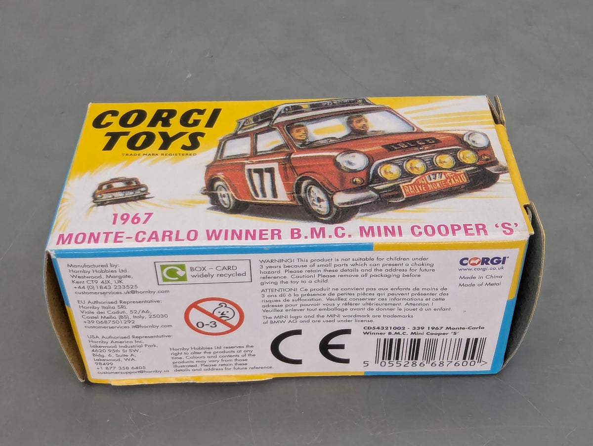 Modellautos 1:43 Corgi Toys 339 BMC Mini Cooper S #177 Replikat Zertifikat OVP