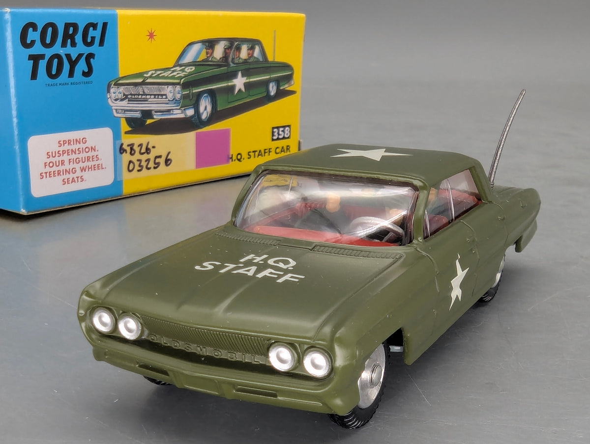 Modellautos 1:43 Corgi Toys 358 Oldsmobile H.Q. Staff Replikat Zertifikat OVP