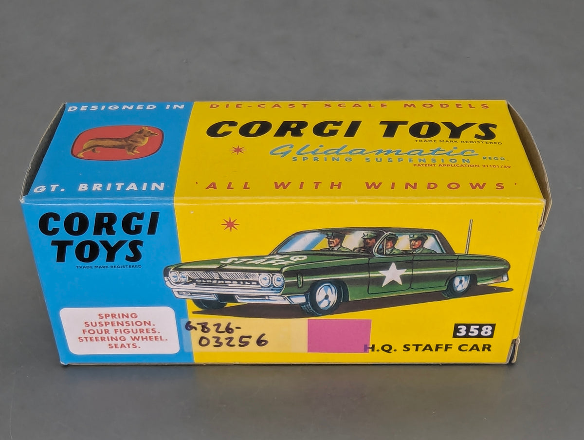 Modellautos 1:43 Corgi Toys 358 Oldsmobile H.Q. Staff Replikat Zertifikat OVP