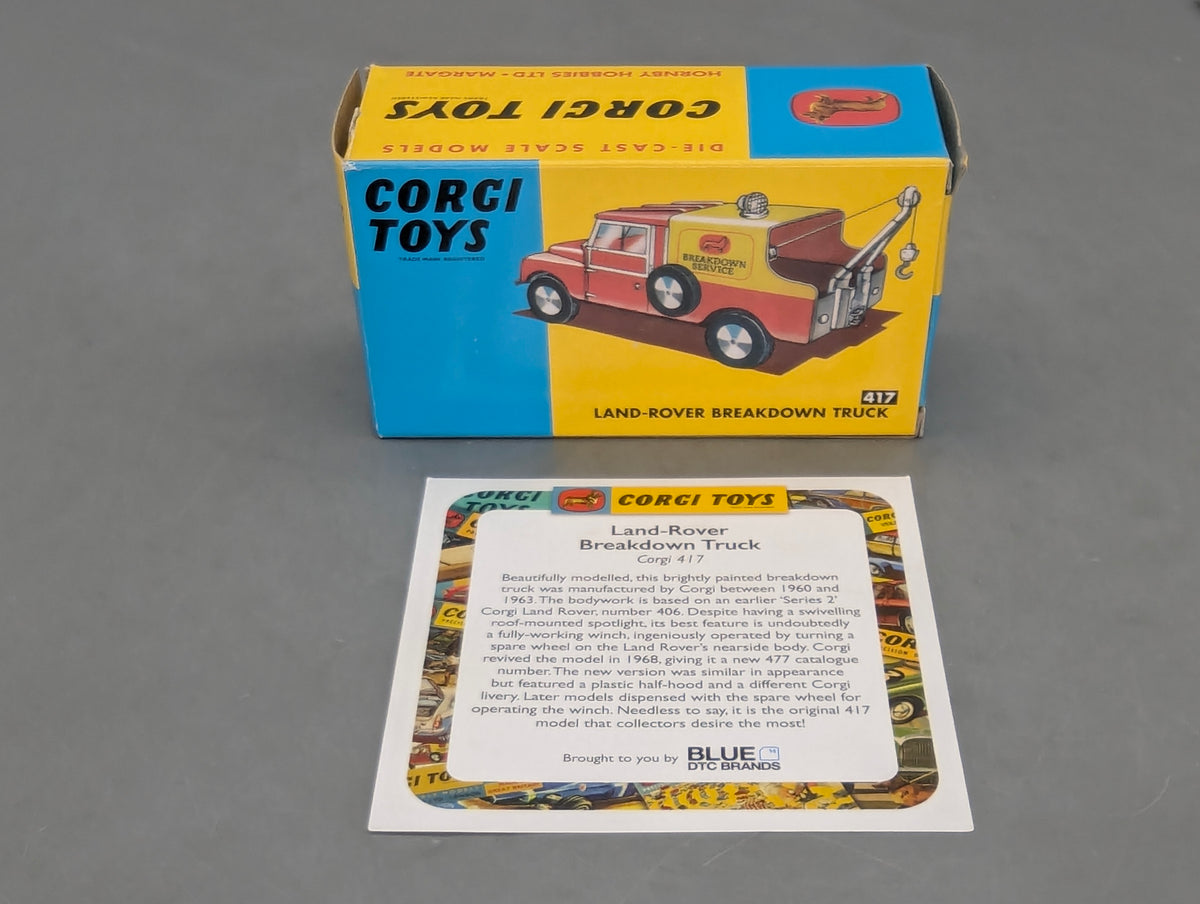 Modellautos 1:43 Corgi Toys 417 Land Rover Breakdown Car Replikat Zertifikat OVP