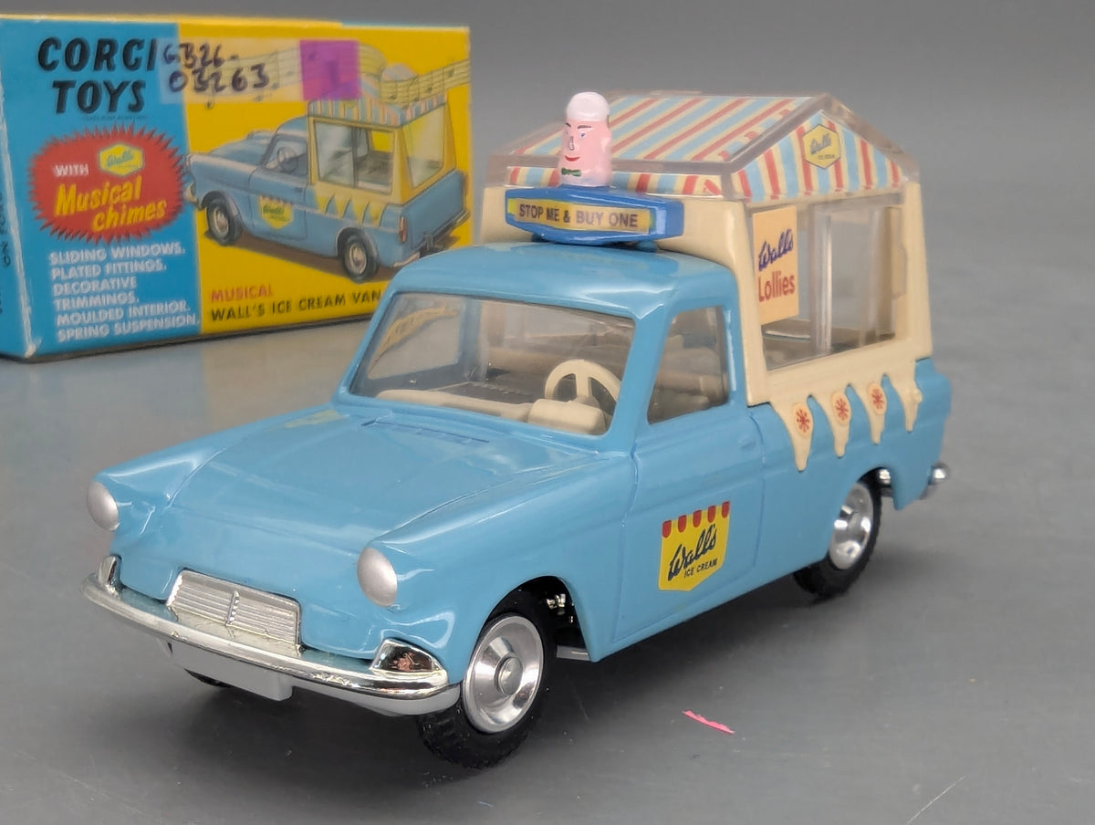 Modellautos 1:43 Corgi Toys Wall's Ford Thames mit Musik Replikat Zertifikat OVP