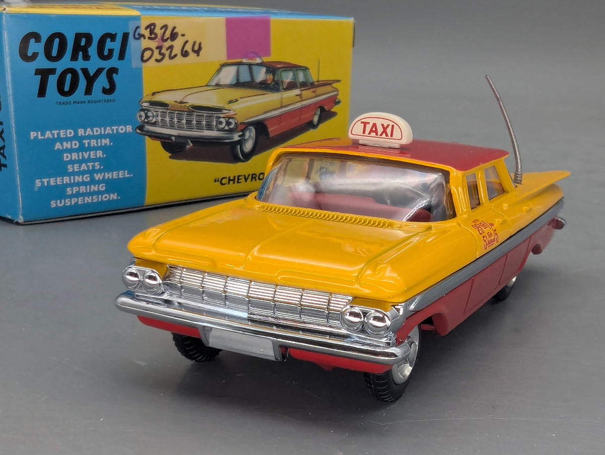 Modellautos 1:43 Corgi Toys 480 Chevrolet Taxi Cab Replikat Zertifikat OVP