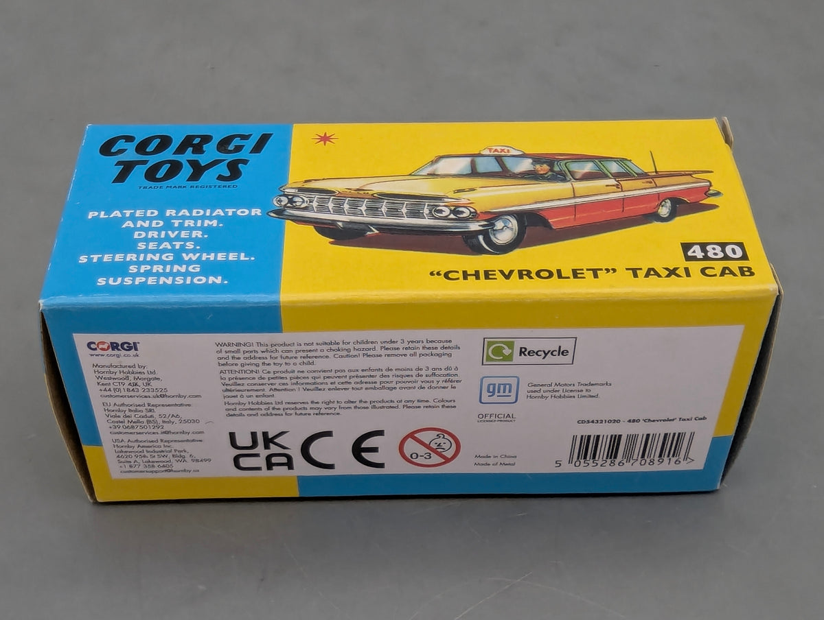 Modellautos 1:43 Corgi Toys 480 Chevrolet Taxi Cab Replikat Zertifikat OVP
