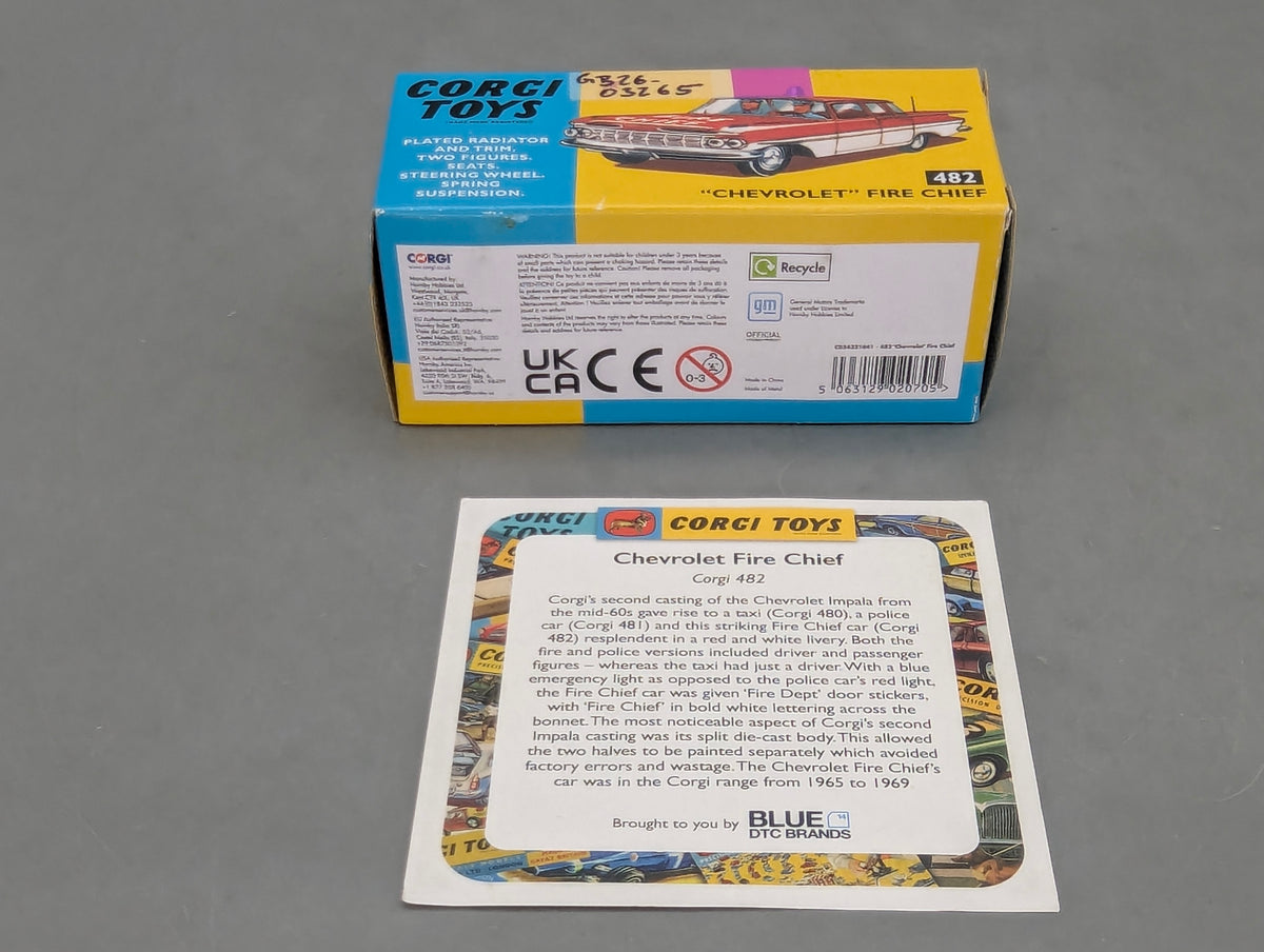 Modellautos 1:43 Corgi Toys Chevrolet Fire Chief Replikat Zertifikat OVP