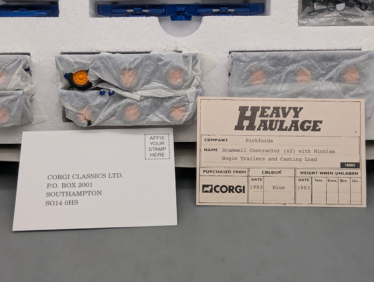 LKW Modell 1:50 Corgi Classics 18002 Scammell Contractor x2 Trailer & Load OVP