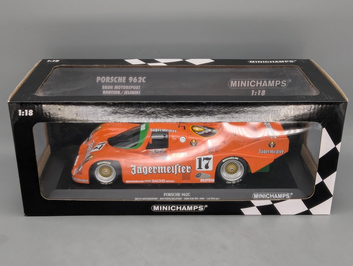 Modellautos 1:18 Minichamps Porsche 962C 1000 km Spa 1986 #17 Boutsen & Jel. OVP