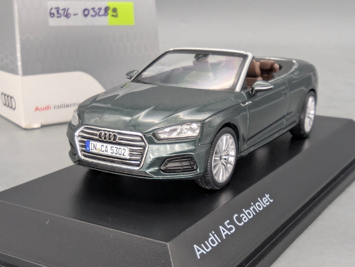 Modellautos 1:43 iScale Audi A5 Cabriolet Gotlandgrün mit Dealer OVP