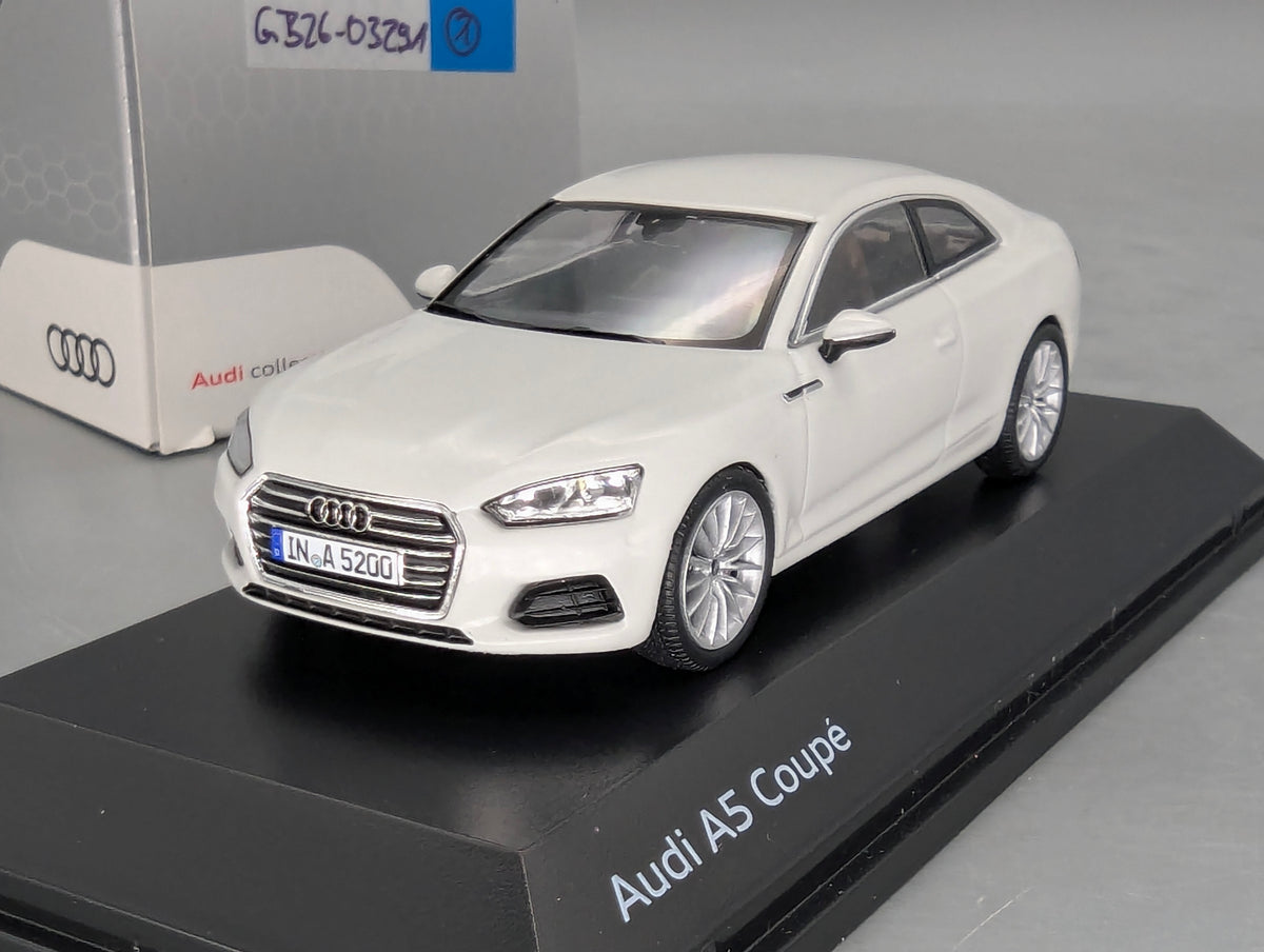 Modellautos 1:43 iScale Audi A5 Coupe Gletscherweiß mit Dealer OVP