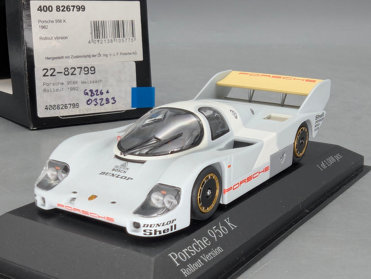 Modellauto 1:43 Minichamps Porsche 956K Weissach Rollout Version 1982 mit OVP