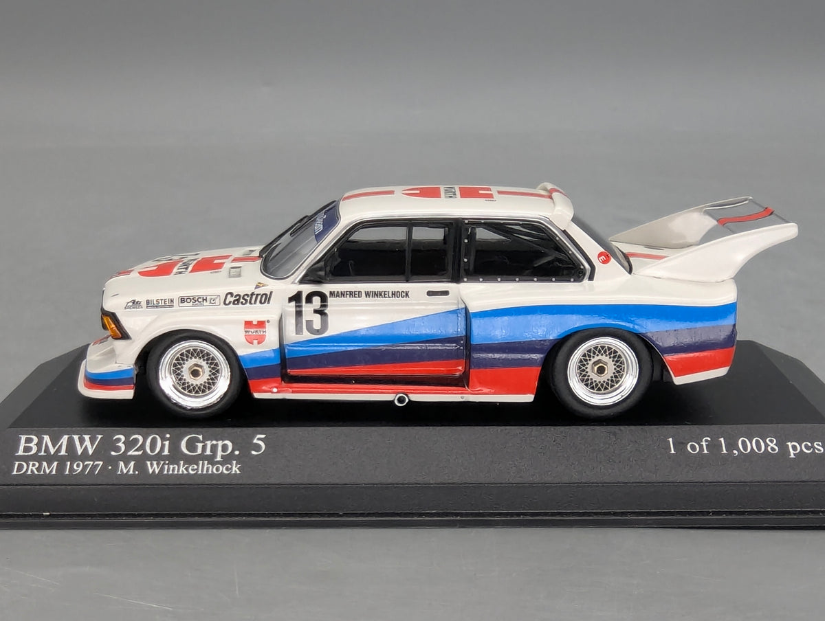 Modellautos 1:43 Minichamps BMW 320i Gpr. 5 DRM 1977 #13 M. Winkelhock mit OVP
