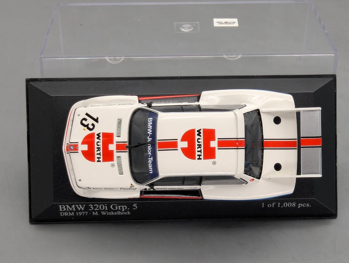 Modellautos 1:43 Minichamps BMW 320i Gpr. 5 DRM 1977 #13 M. Winkelhock mit OVP