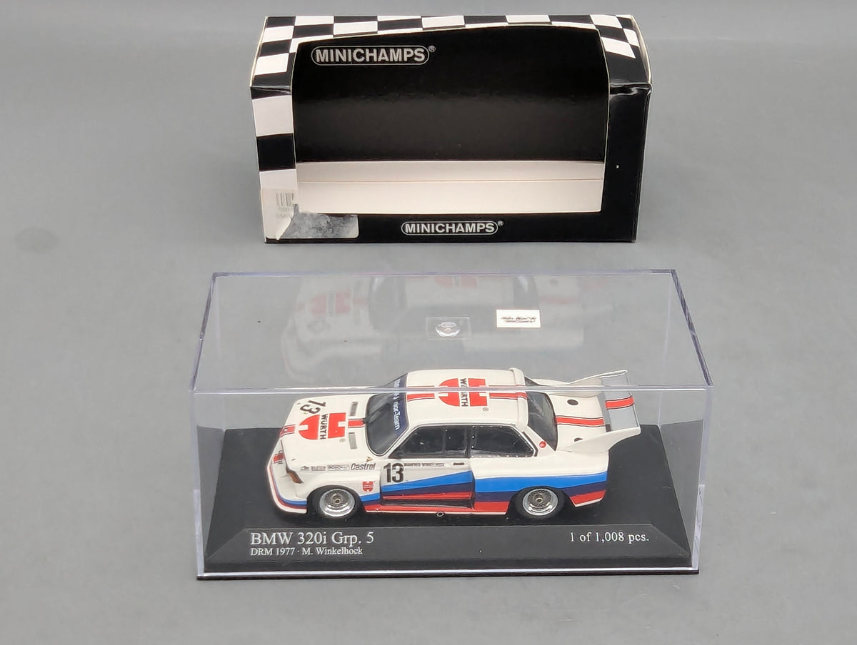 Modellautos 1:43 Minichamps BMW 320i Gpr. 5 DRM 1977 #13 M. Winkelhock mit OVP