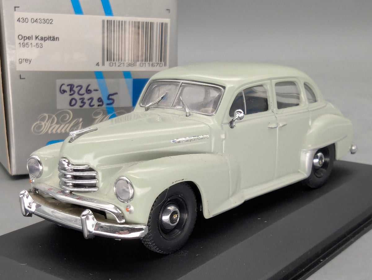 Modellautos 1:43 Minichamps Opel Kapitän 1951 Grau mit OVP
