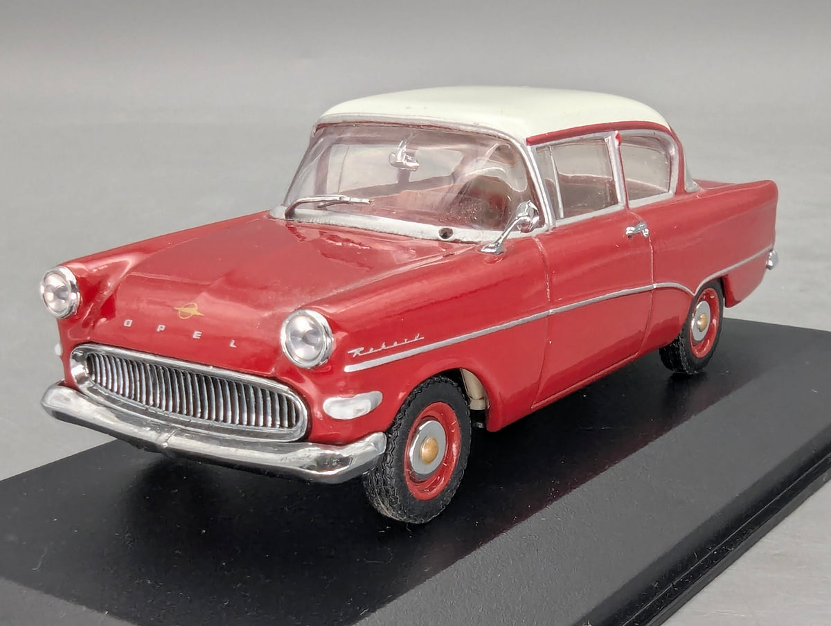 Modellautos 1:43 Minichamps Opel Rekord P1 2-Türer 1958 Rot Weiß mit OVP