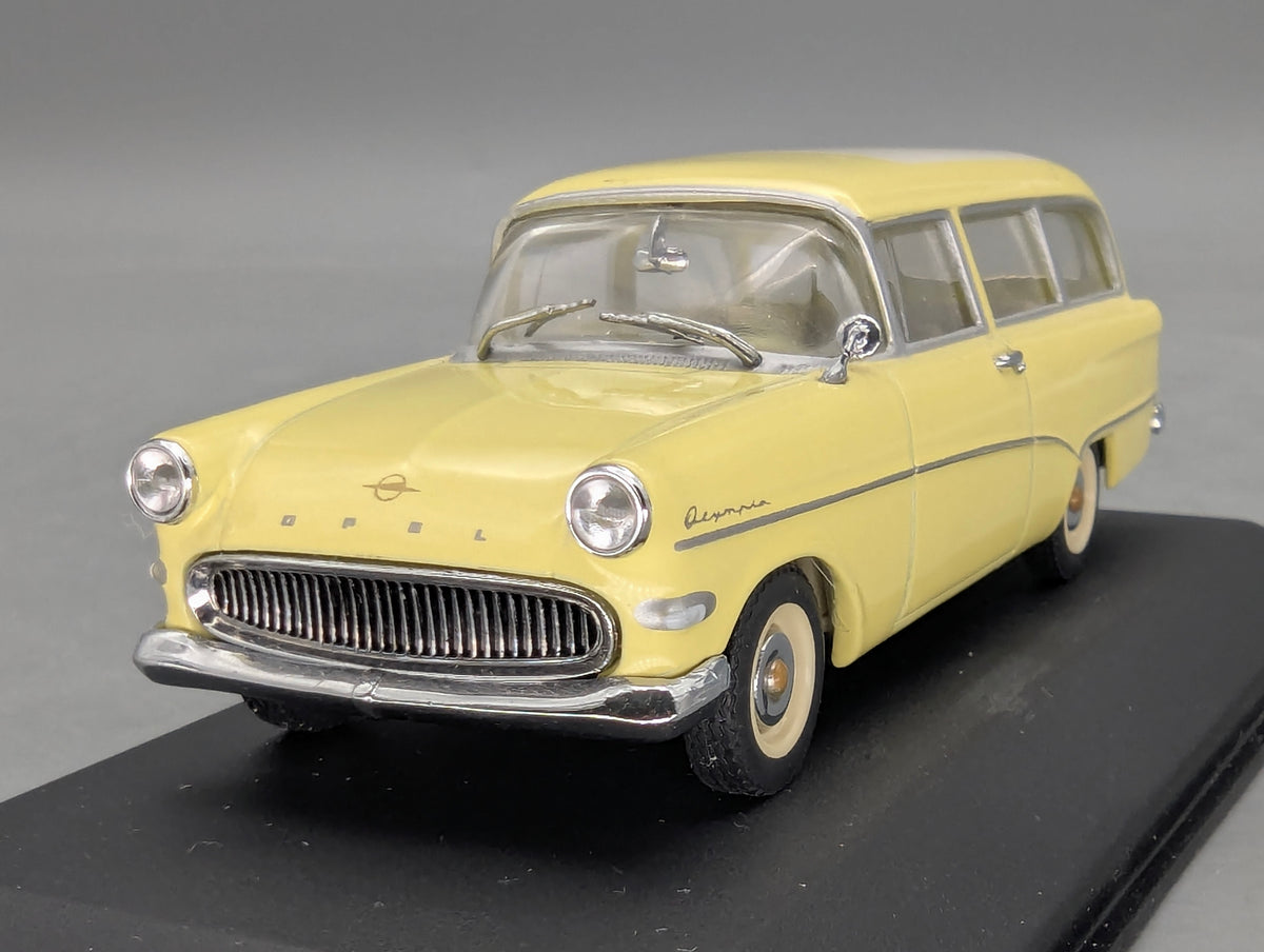 Modellautos 1:43 Minichamps Opel Rekord P1 Caravan 1958 Gelb Weiß mit OVP