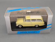Modellautos 1:43 Minichamps Opel Rekord P1 Caravan 1958 Gelb Weiß mit OVP