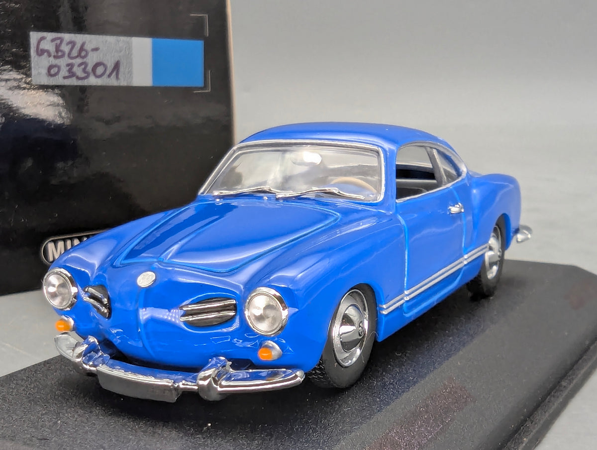 Modellautos 1:43 Minichamps Volkswagen VW Karmann Ghia Blau mit OVP
