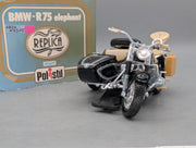 Motorrad Modell 1:15 Tonka Polistil BMW R75 Elephant mit Beiwagen mit OVP