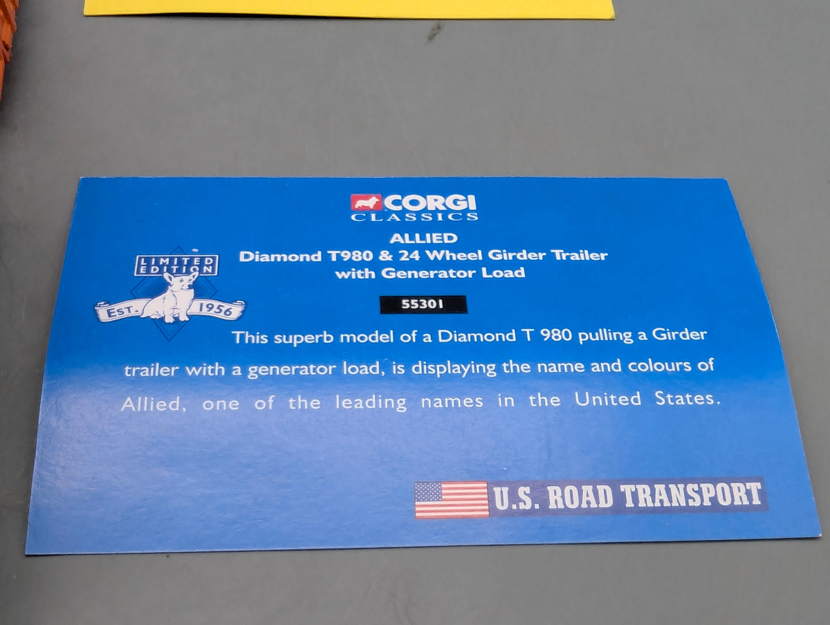 LKW Modell 1:50 Corgi Classics 55301 Diamond T980 & 24 WheelTrailer & Load OVP