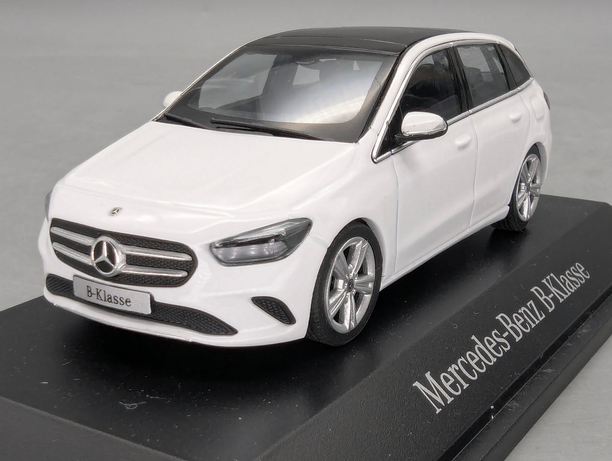 Modellautos 1:43 Herpa Mercedes-Benz B-Klasse Polarweiß mit Dealer OVP