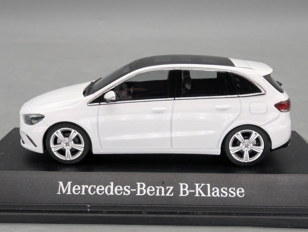 Modellautos 1:43 Herpa Mercedes-Benz B-Klasse Polarweiß mit Dealer OVP