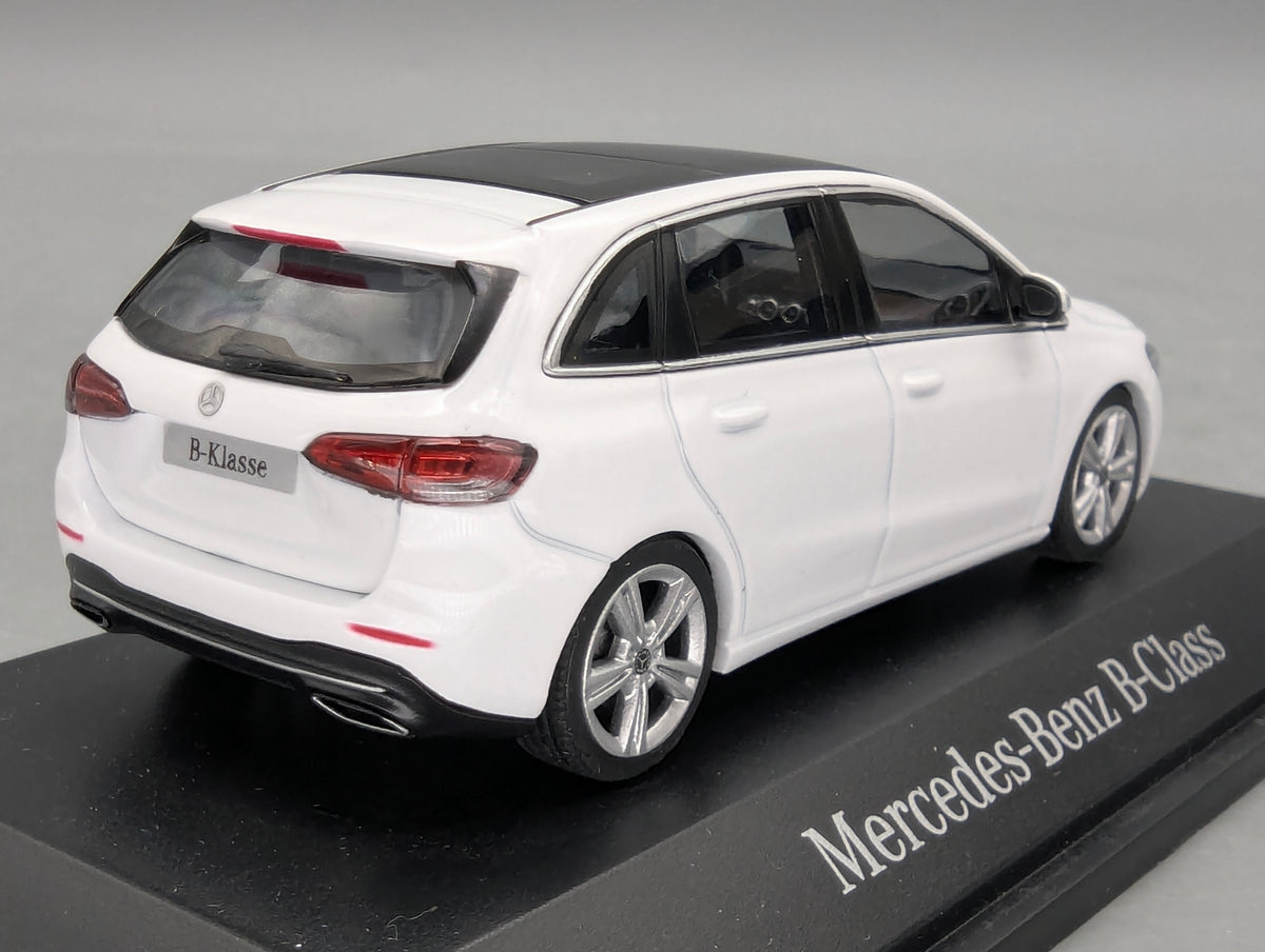 Modellautos 1:43 Herpa Mercedes-Benz B-Klasse Polarweiß mit Dealer OVP