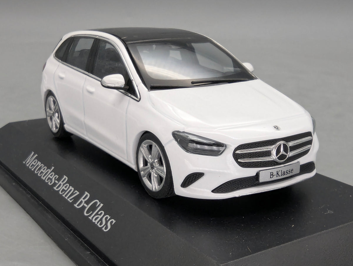 Modellautos 1:43 Herpa Mercedes-Benz B-Klasse Polarweiß mit Dealer OVP
