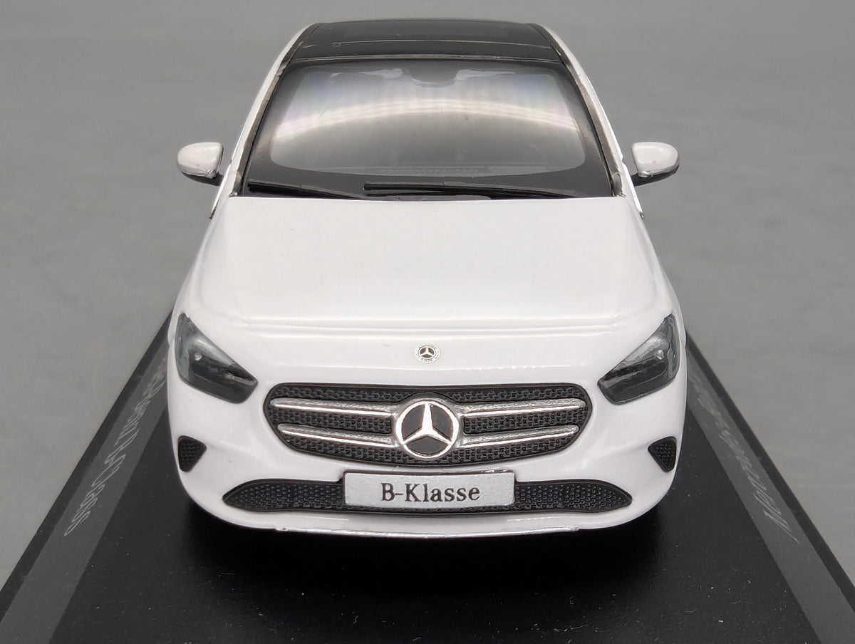 Modellautos 1:43 Herpa Mercedes-Benz B-Klasse Polarweiß mit Dealer OVP