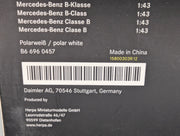 Modellautos 1:43 Herpa Mercedes-Benz B-Klasse Polarweiß mit Dealer OVP