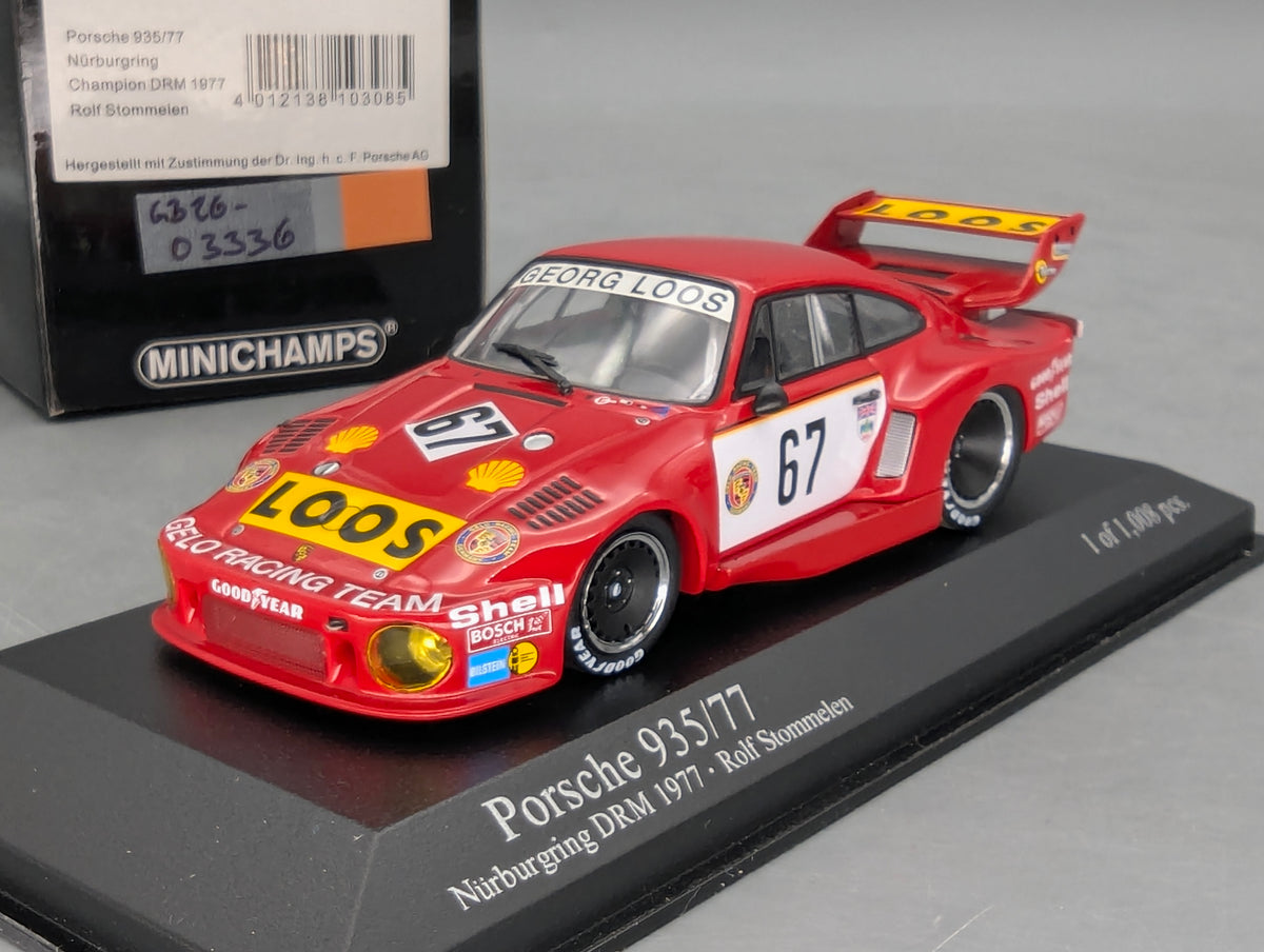 Modellautos 1:43 Minichamps Porsche 935/77 Champion DRM 1977 #67 R Stommelen OVP
