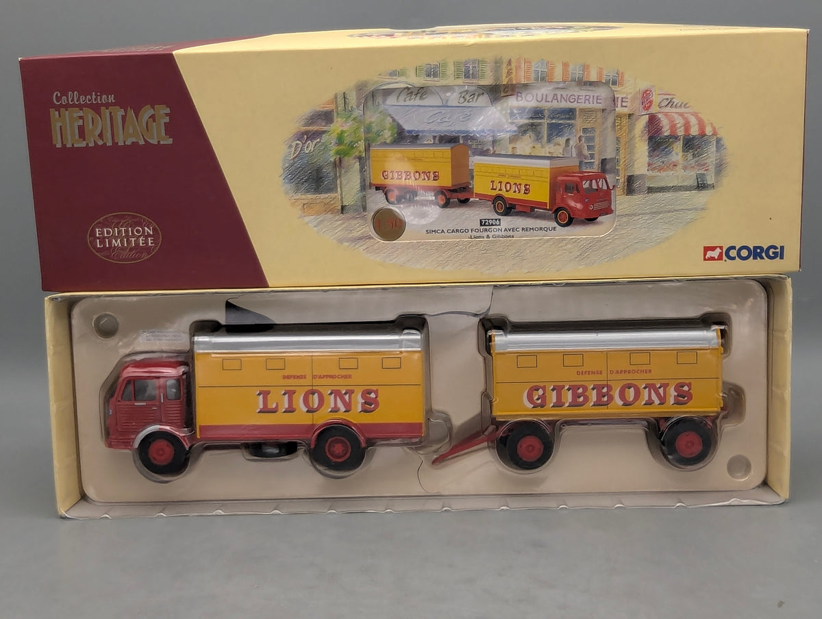 LKW Modell 1:50 Corgi Classics 72906 Simca Cargo Fourgon + Remorque mit OVP