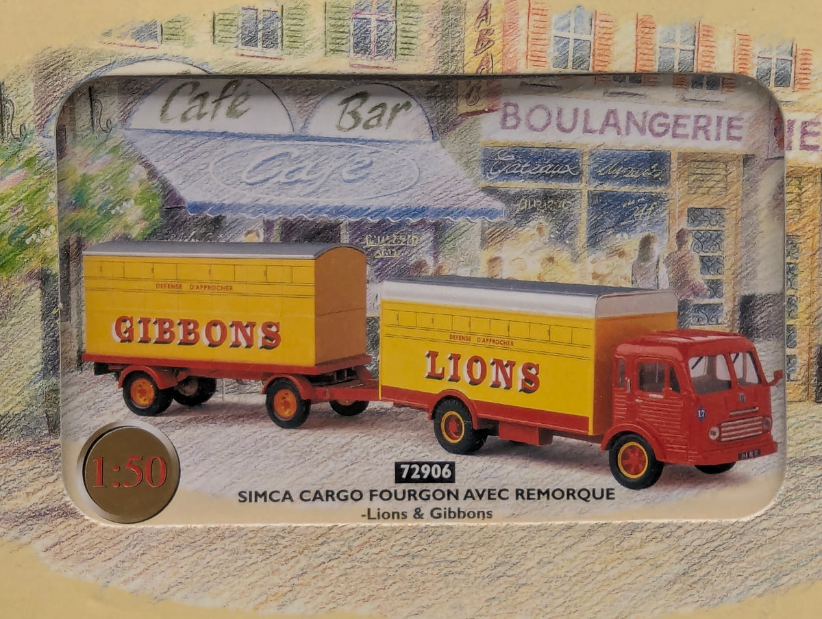 LKW Modell 1:50 Corgi Classics 72906 Simca Cargo Fourgon + Remorque mit OVP